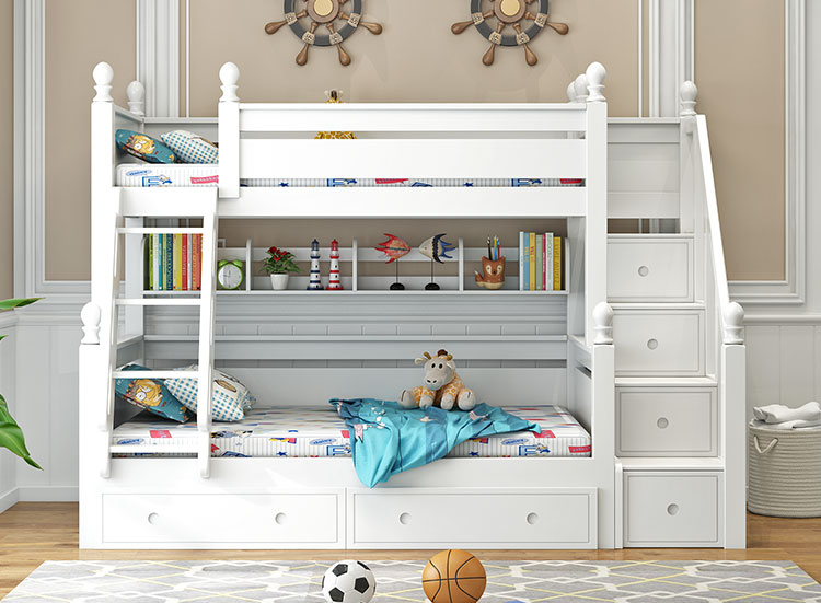 橡膠木梯柜子母床